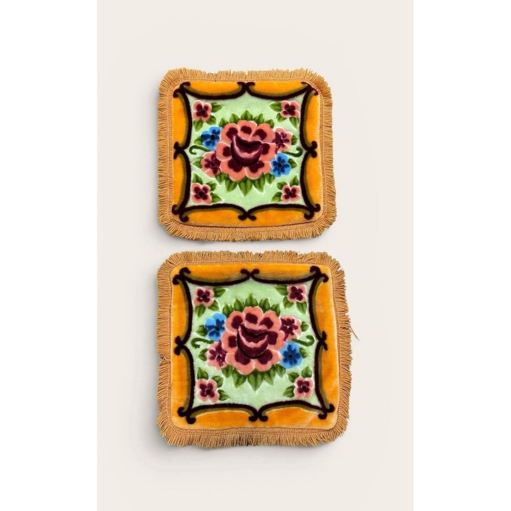 Retro‎ floral plush throw pillow covers 18"